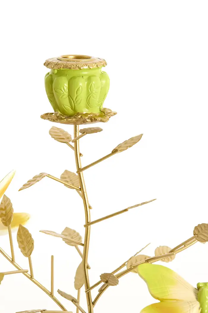 Light & Living Portacandele decorativo in metallo 35,5 x 18 x 37,5 cm Verde miniatura 3