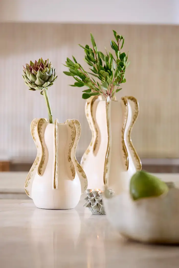 Light & Living Vaso decorativo in ceramica smaltata 16 x 27 cm Beige miniatura 4