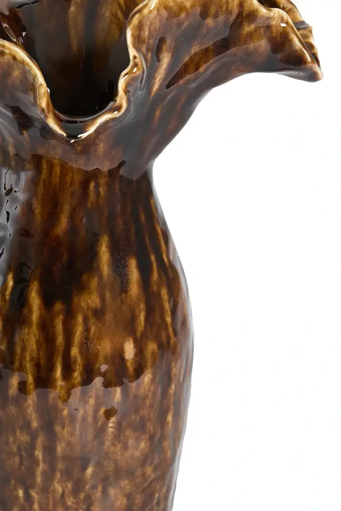 Light & Living vaso decorativo in ceramica smaltata 31 x 24,5 x 35,5 cm Marrone miniatura 3