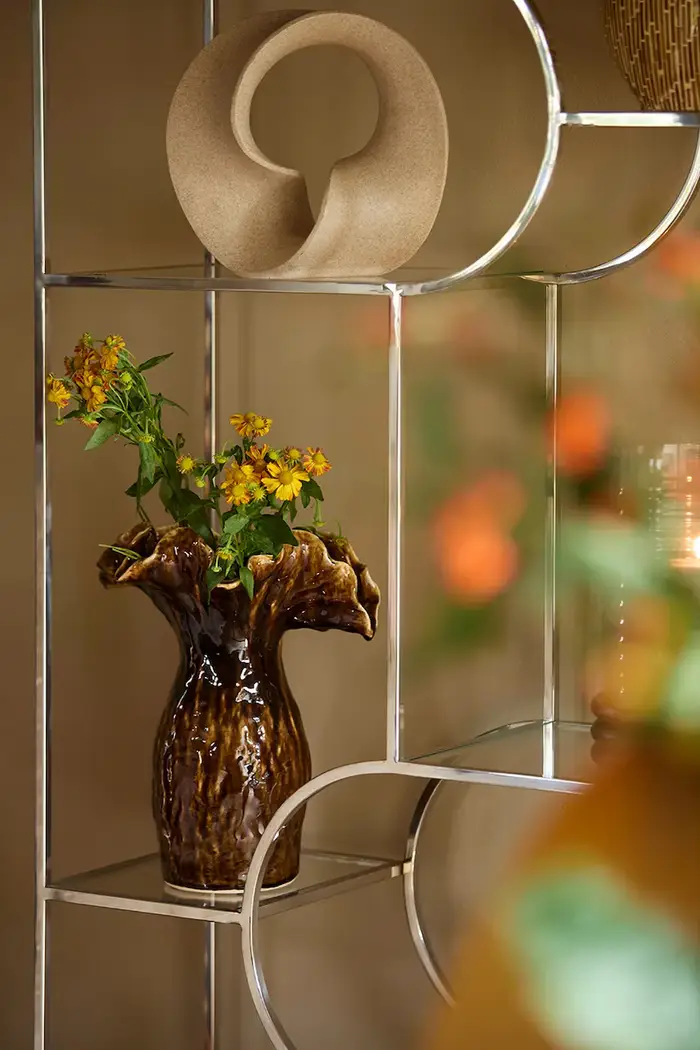 Light & Living vaso decorativo in ceramica smaltata 31 x 24,5 x 35,5 cm Marrone miniatura 4