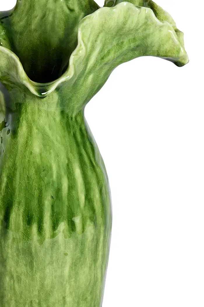 Light & Living vaso decorativo in ceramica smaltata 31 x 24,5 x 35,5 cm Verde miniatura 3