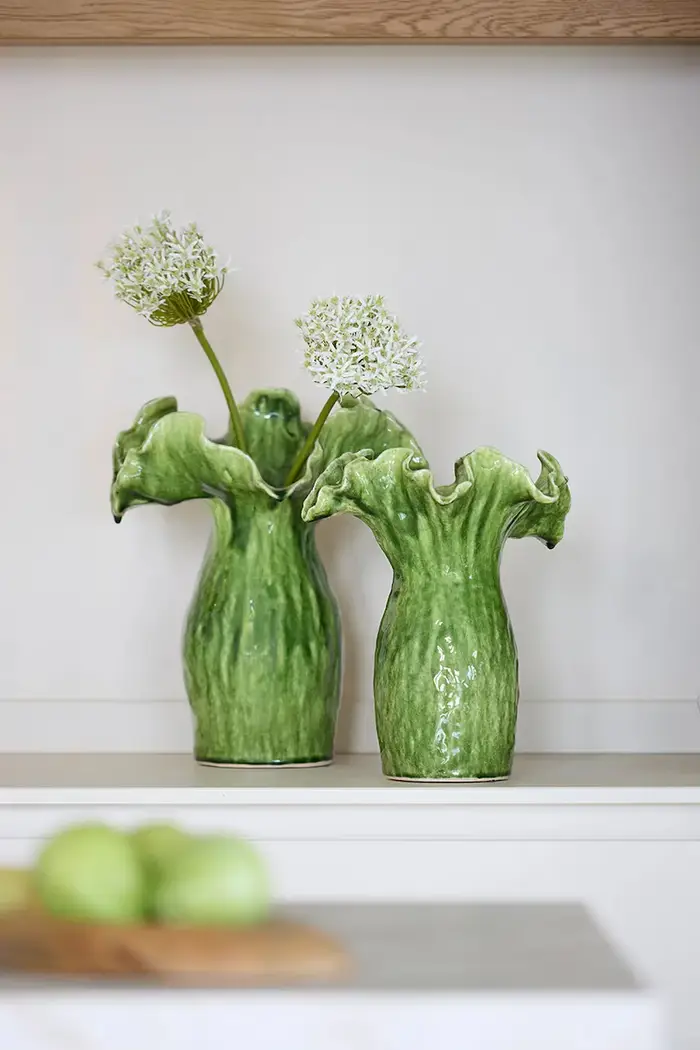 Light & Living vaso decorativo in ceramica smaltata 31 x 24,5 x 35,5 cm Verde miniatura 4