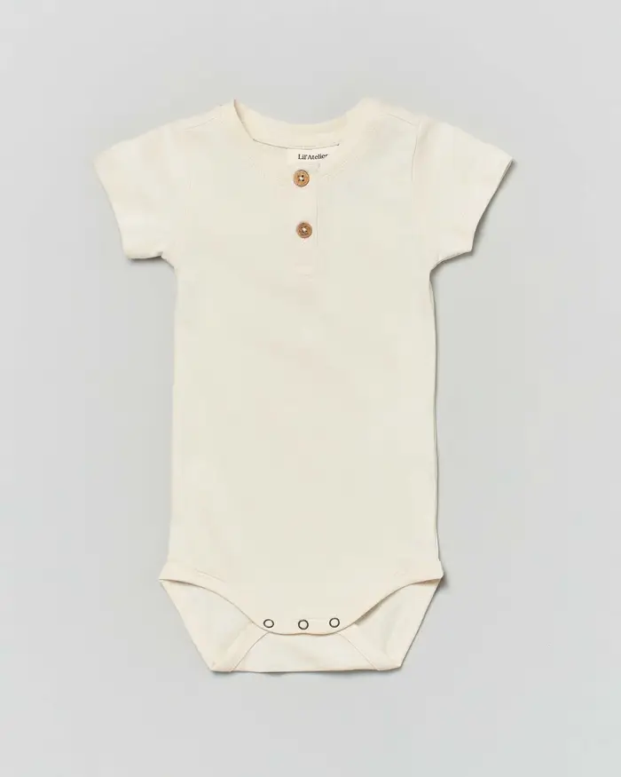 Body ecrù Lil Atelier in cotone a mezze maniche