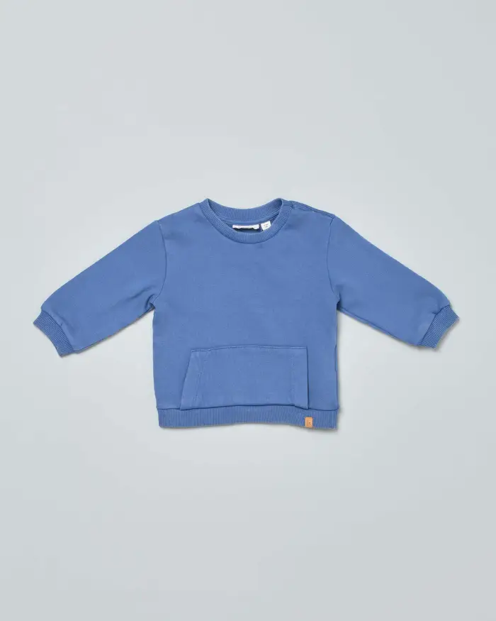 Felpa avio in cotone felpata con tasca a marsupio 1-18 mesi