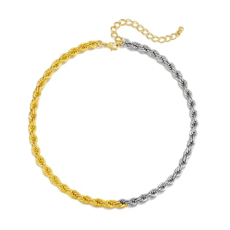 LILIE&WHITE Collana Bicolore in Oro e Argento, Design Elegante, Non Sbiadisce, Accessorio Regolabile, Regalo per Donne