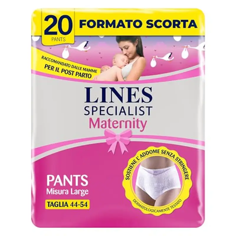 Lines Specialist MATERNITY, Mutandine Assorbenti Post Parto,, 20 Pezzi