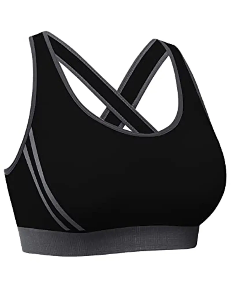 Litherday Reggiseno Sportivo Donna Senza Ferretto Nero