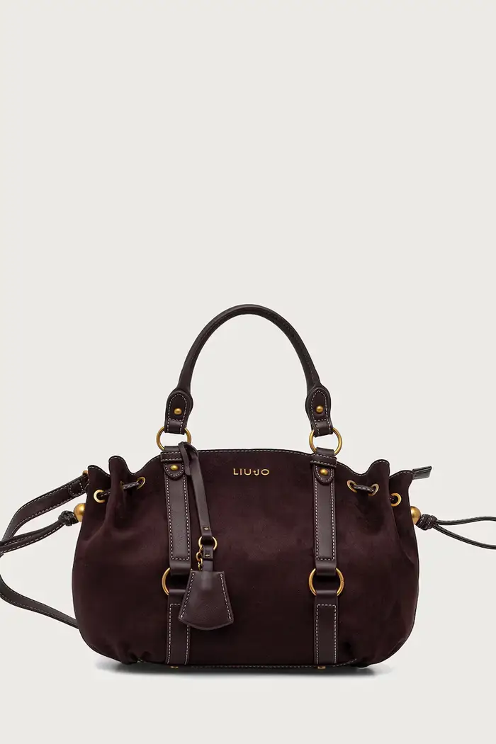 borsa da donna in imitazione di scamoscio Granata