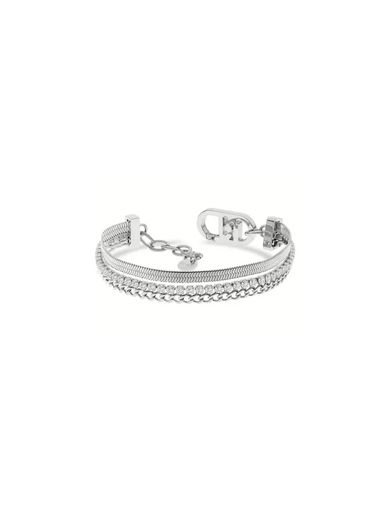 Liu-Jo Bracciale multifilo in acciaio con cristalli LJ2646