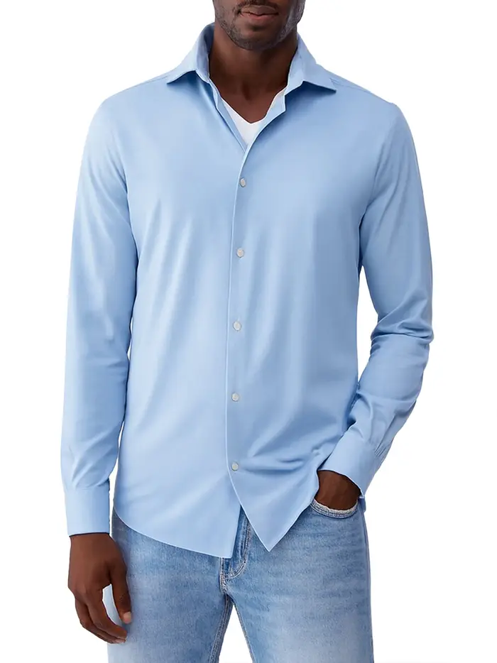 camicia classica liu jo da uomo - celeste