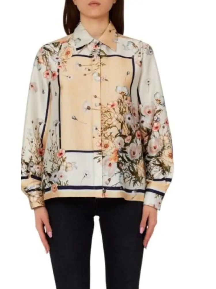 Liu-jo camicia donna multicolor con stampa floreale
