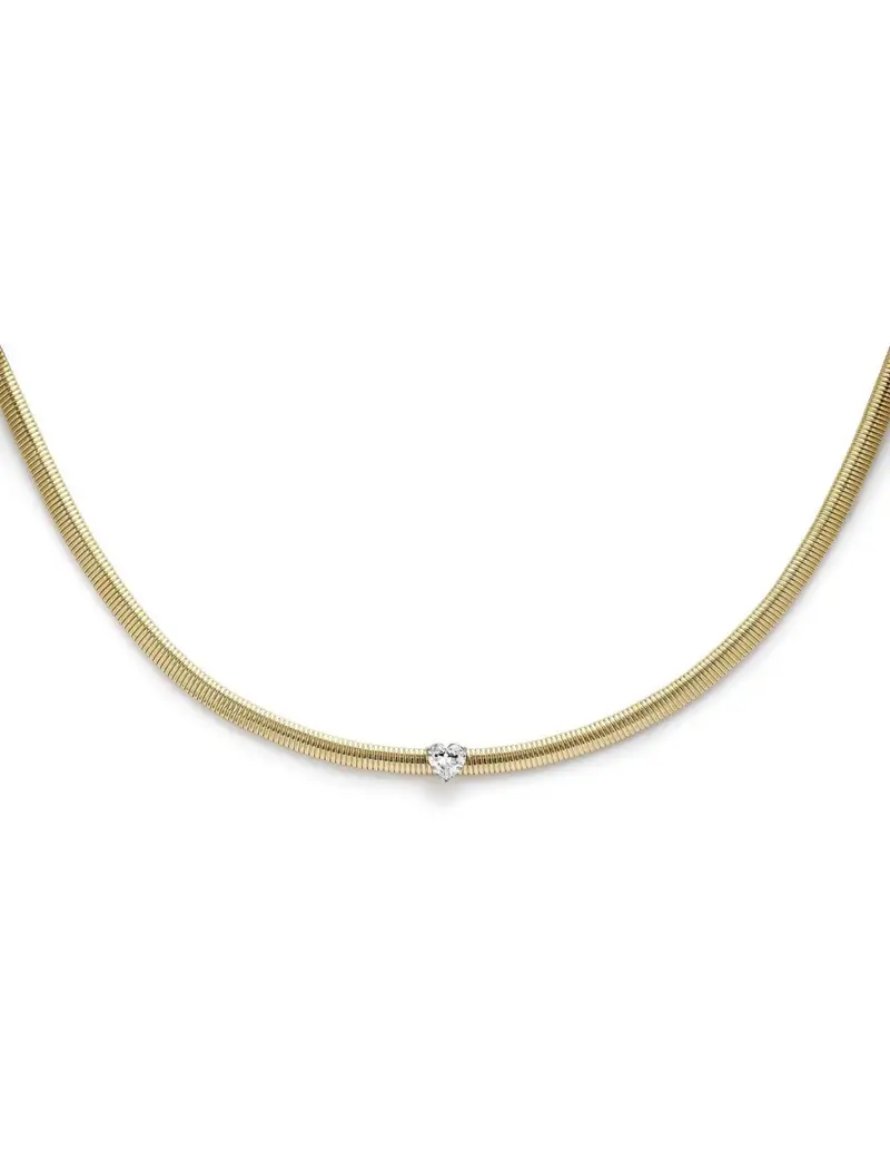 Liu Jo Collana chocker in acciaio dorato LJ2239 con cristallo bianco taglio cuore