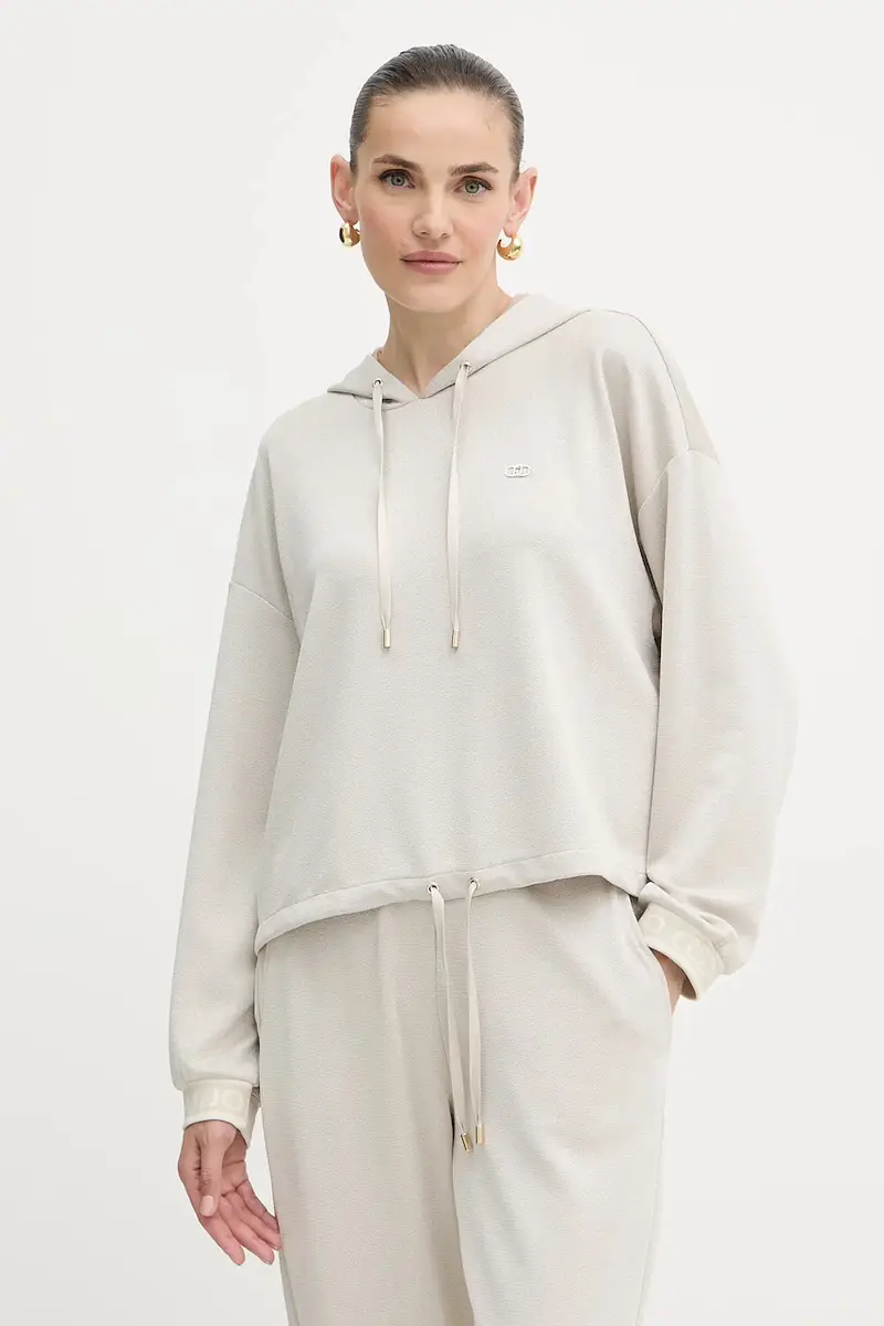 Liu Jo felpa donna colore beige con cappuccio TF5285.J4747