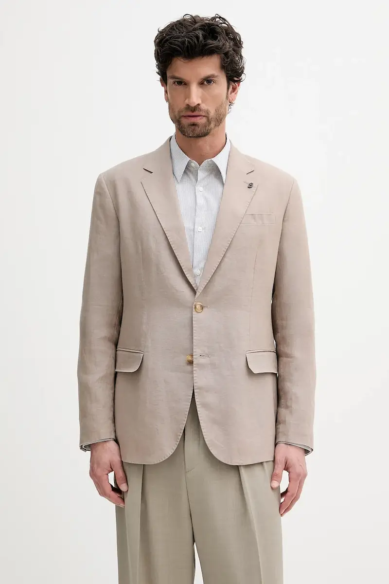Liu Jo giacca in lino uomo colore beige QA5268 T4346