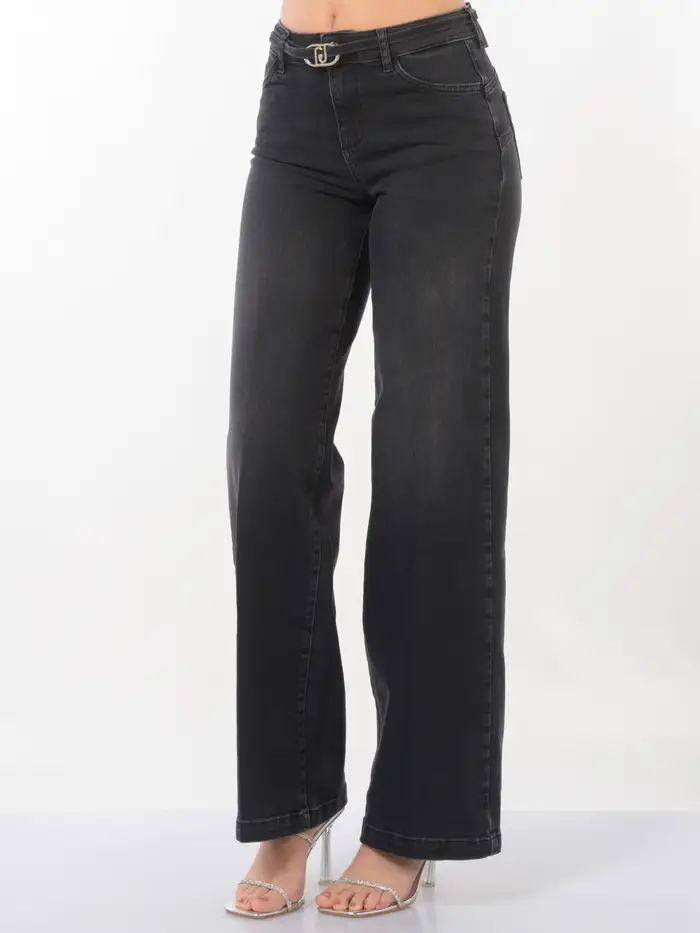 jeans da donna Liu Jo Good Flare con cintura NERO