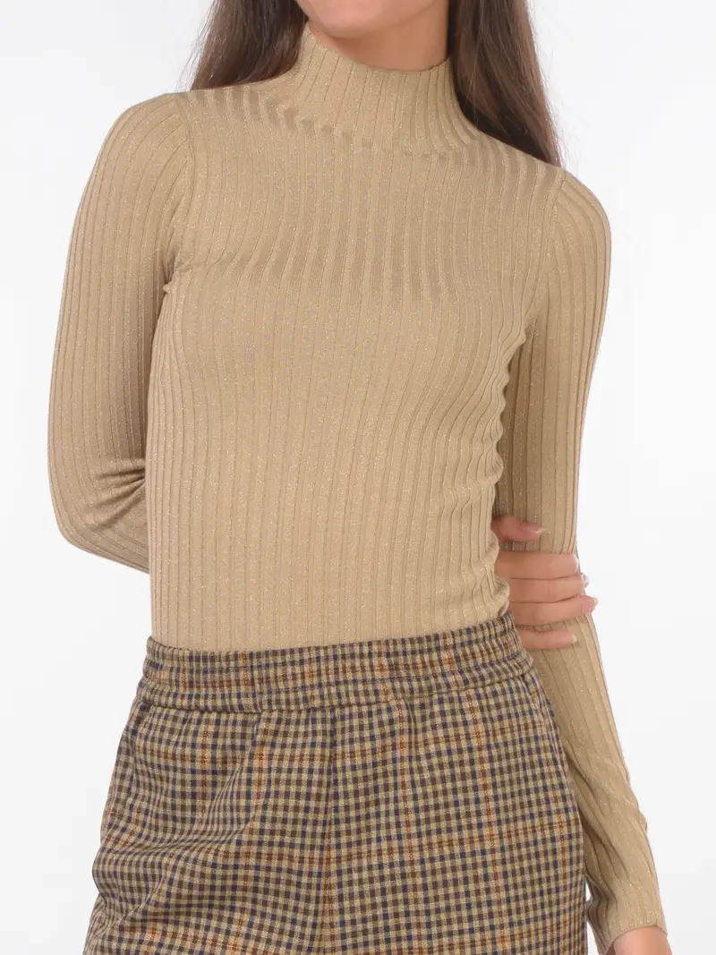 LIU JO maglia da donna lupetto a costine Giallo