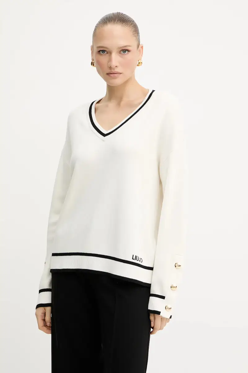 Liu Jo maglione con aggiunta di seta donna colore beige TF5229.MS59L