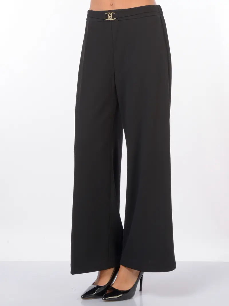LIU JO pantalone da donna ampio con logo NERO