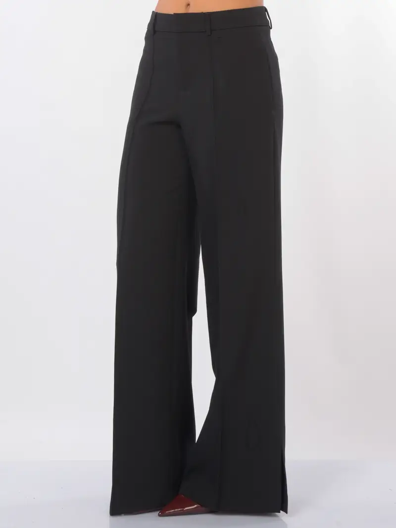 LIU JO pantalone da donna flare con spacco NERO