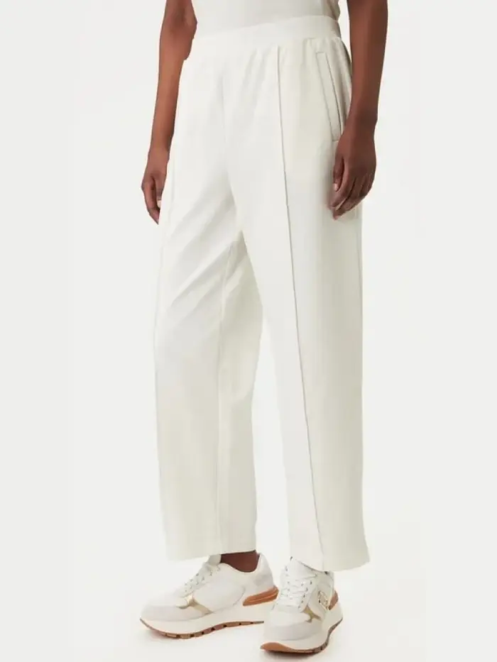 Liu-jo pantaloni donna bianchi con logo dorato