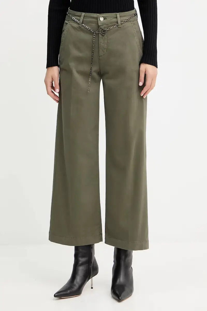 Liu Jo pantaloni donna colore verde MF5406 T8191