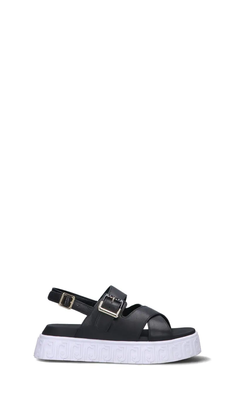 Sandalo donna nero in pelle Vario