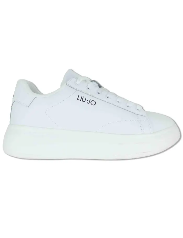 Liu-Jo Sneakers in pelle bianca con suola alta Uomo BIG 01 WHITE