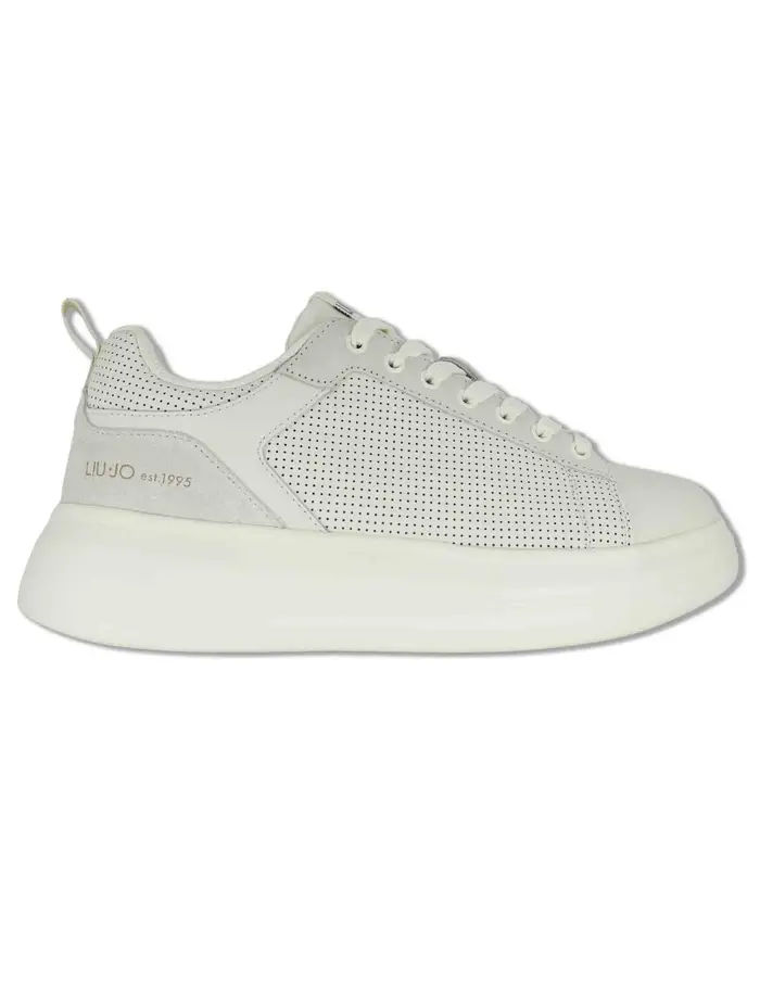 Liu-Jo Sneakers in pelle e tessuto off white Uomo BIG 05 MILK