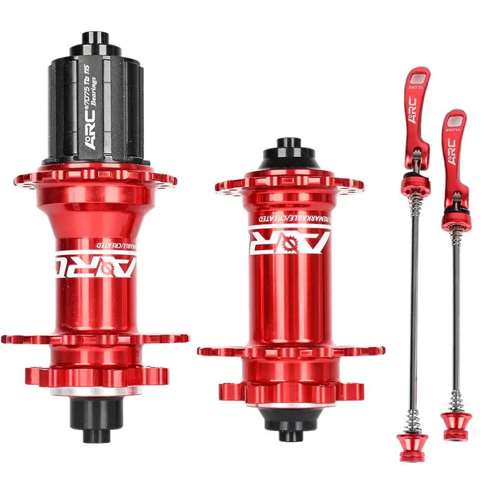 1 paio mozzo bici MTB anteriore posteriore HG 8-11 velocità 4 artigli 36 fori mozzi freno a disco con sgancio rapido 36 Holes rosso