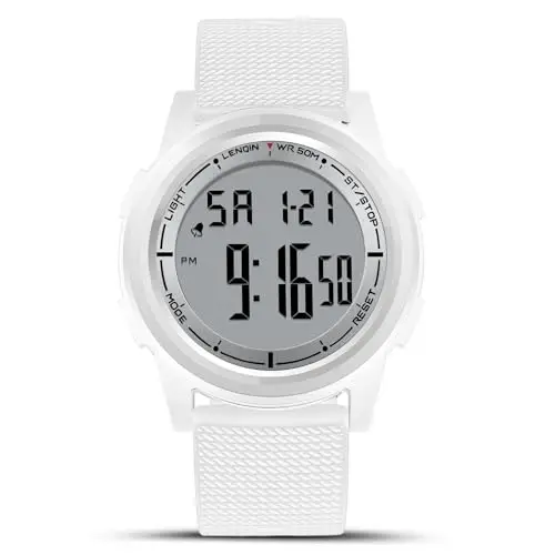 LN LENQIN Orologio Uomo Digitale Sportivo Cronometro da Polso Silicone Impermeabile Casual Moda Orologi da Polso Dotato