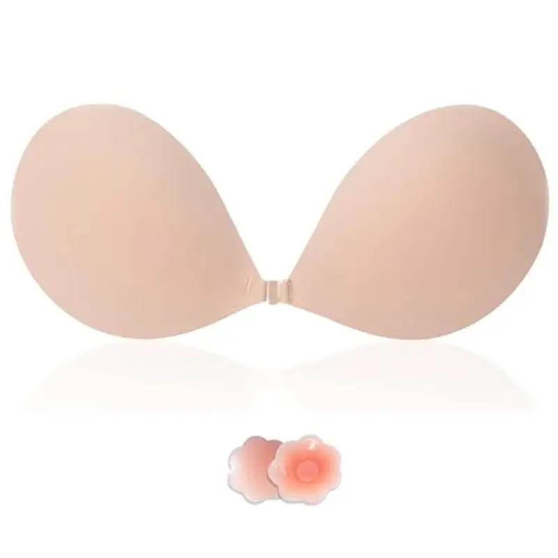 Lnmyic Reggiseno Invisibile Reggiseno Adesivo Push up Coppe Adesive Seno Push Up Copricapezzoli Invisibile Schiena Scoperta Nuda Senza