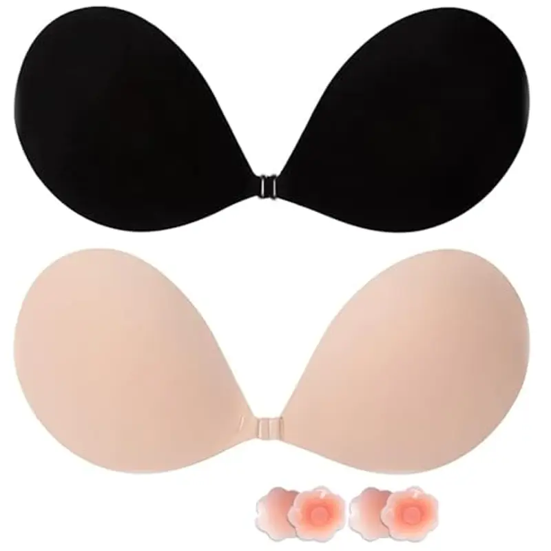 Lnmyic Reggiseno Invisibile Reggiseno Adesivo Push up Coppe Adesive Seno Push Up Copricapezzoli Invisibile Schiena Scoperta Nuda Senza