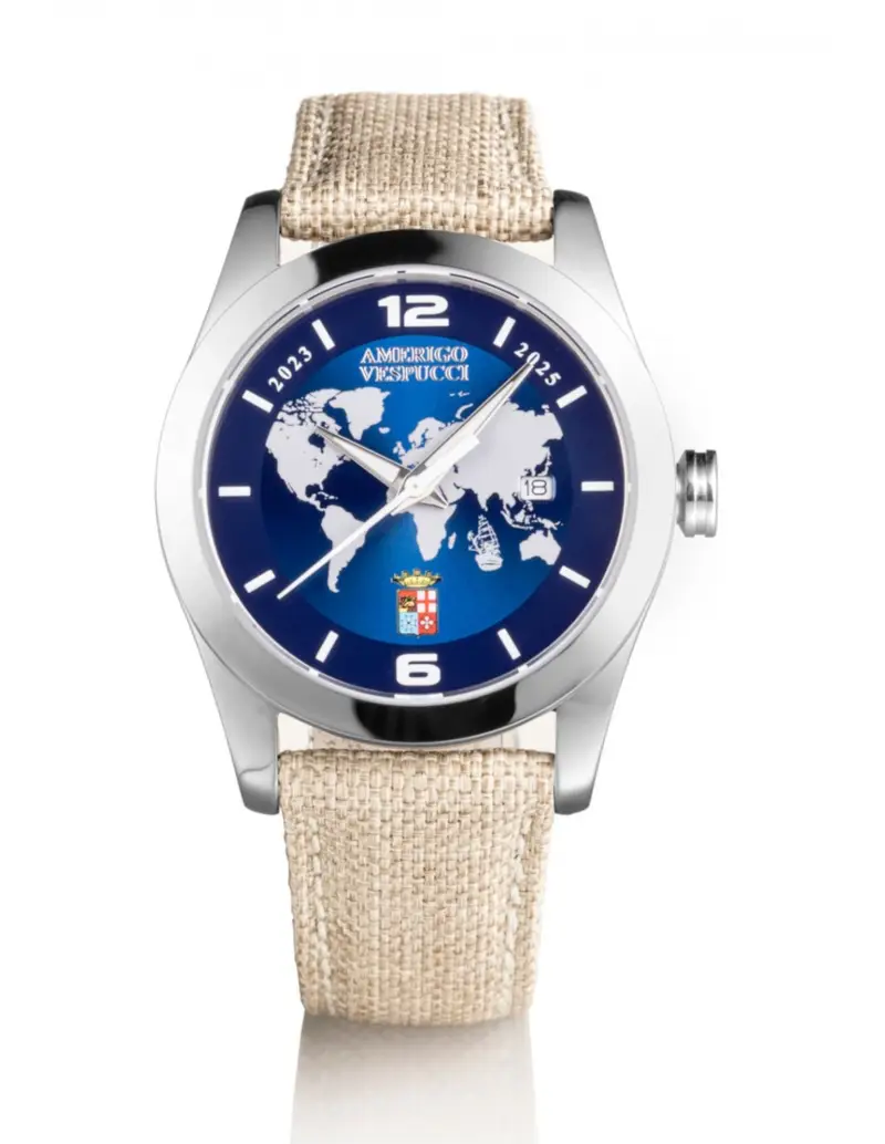 Locman Orologio Amerigo Vespucci 40MM 0613A02S-00AMVETJ Blue con cinturino in tela Sabbia