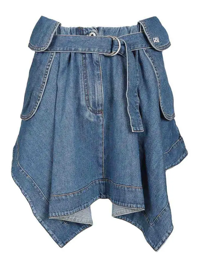 Loewe Gonna cargo in denim Azzurro