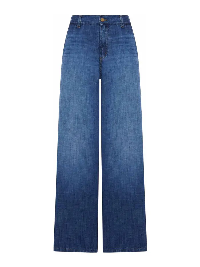 Lois Jeans Marlene a gamba larga in denim Blu