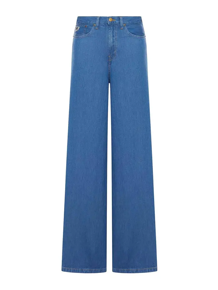Lois Jeans Marlene In Denim Di Cotone Leggero Blu