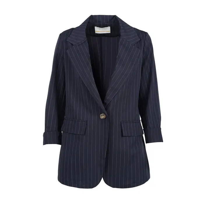 LOKITA Blazer blu da donna in fantasia a righe