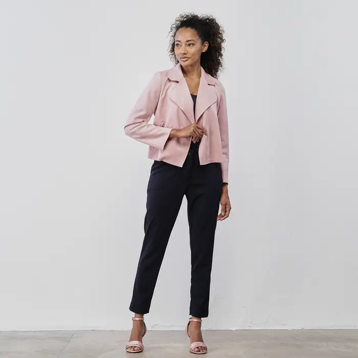 LOKITA Giacca corta rosa leggera da donna con tasche