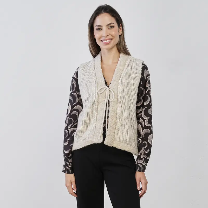 LOKITA Gilet Donna Beige 3398936