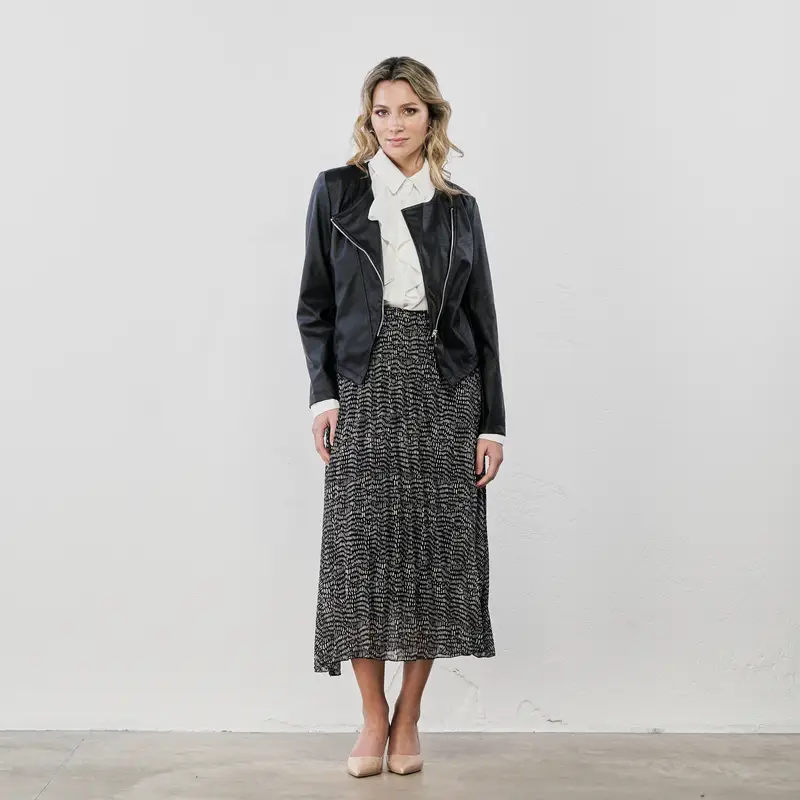 LOKITA Giubbotto corto nero in ecopelle con zip