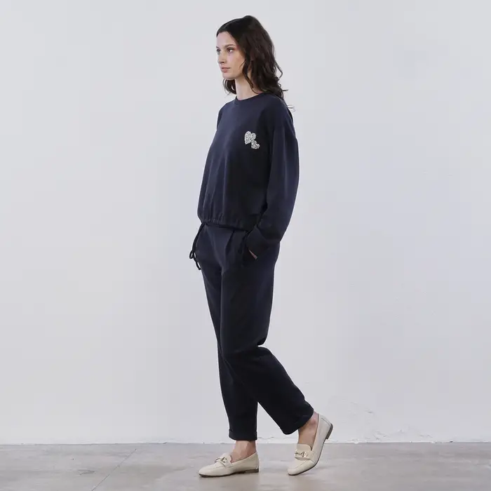 Pantaloni blu Lokita da donna con coulisse