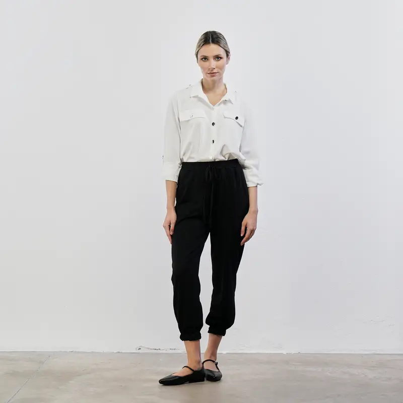 LOKITA Pantaloni neri con polsini