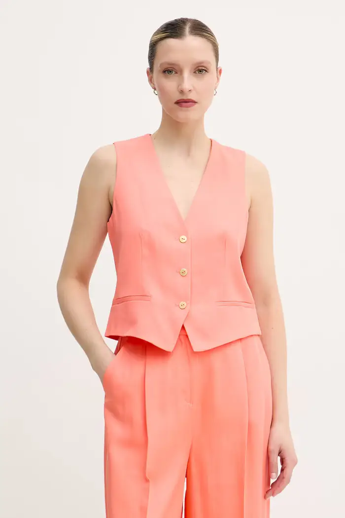 gilet da donna con lino Arancione