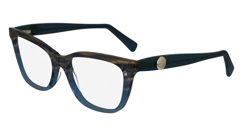 Longchamp Donna LO2744 406 Montature da vista Acetato Blu Squadrata Normale Normale