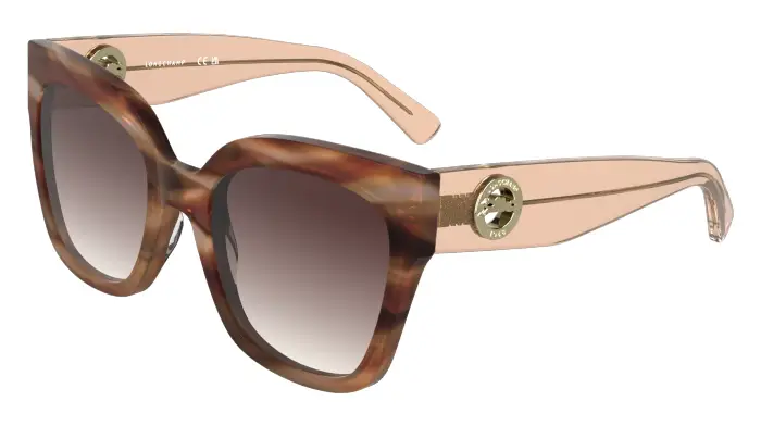 Longchamp Donna LO717S 848 Occhiali da sole Acetato Marrone Marrone Squadrata Normale Sfumato