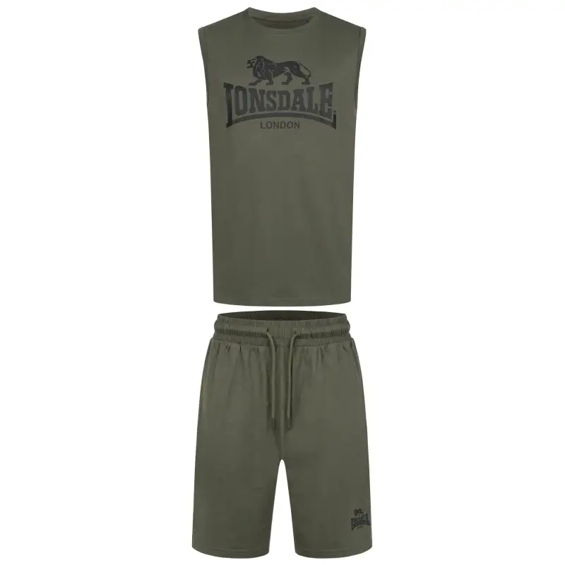 Lonsdale Completo sportivo canotta e Shorts Allanton Vert