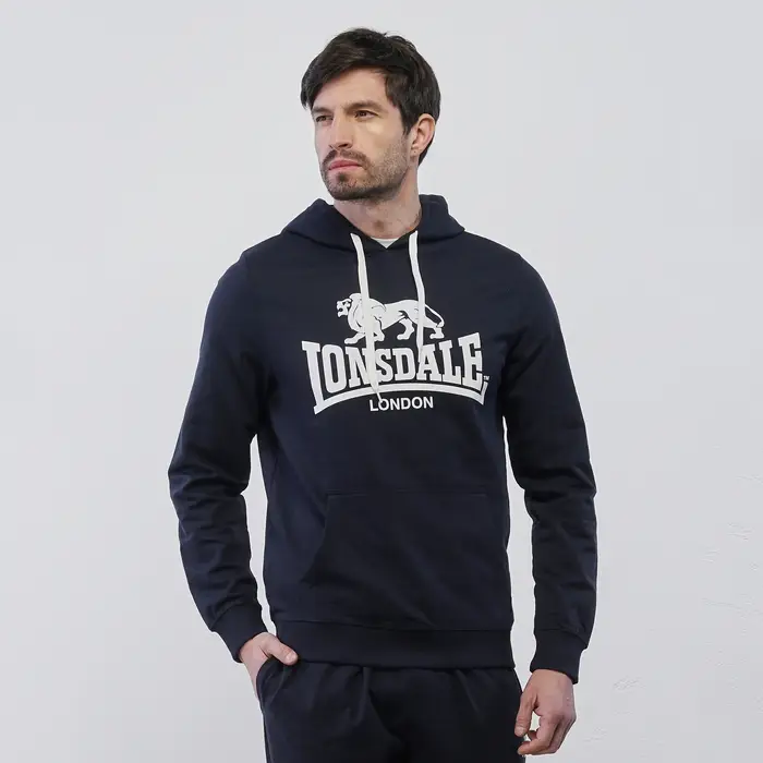 LONSDALE Felpa blu da uomo con maxi logo
