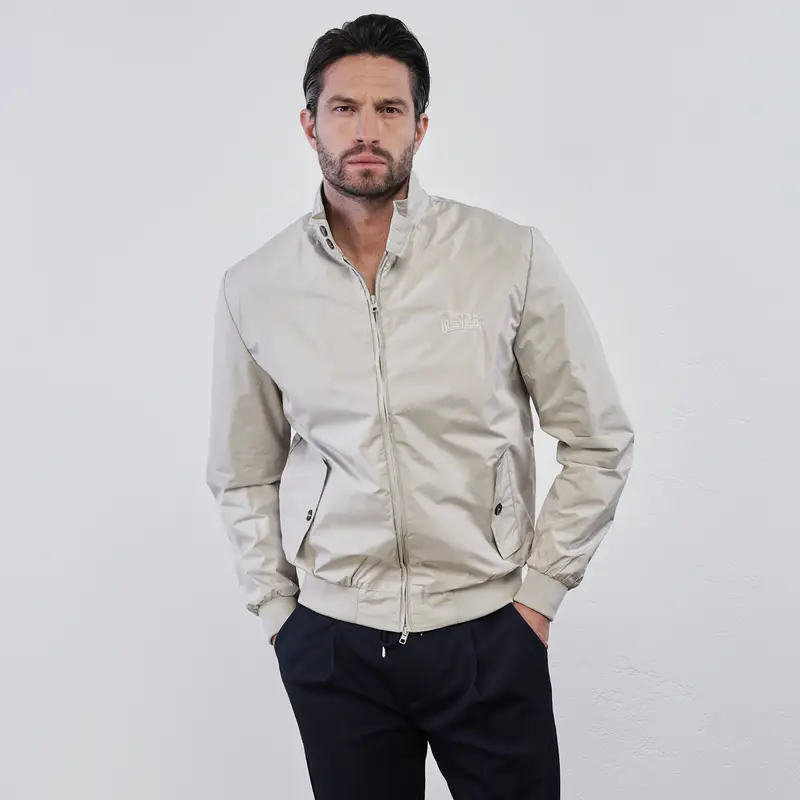 LONSDALE Giacca beige da uomo con zip e tasche