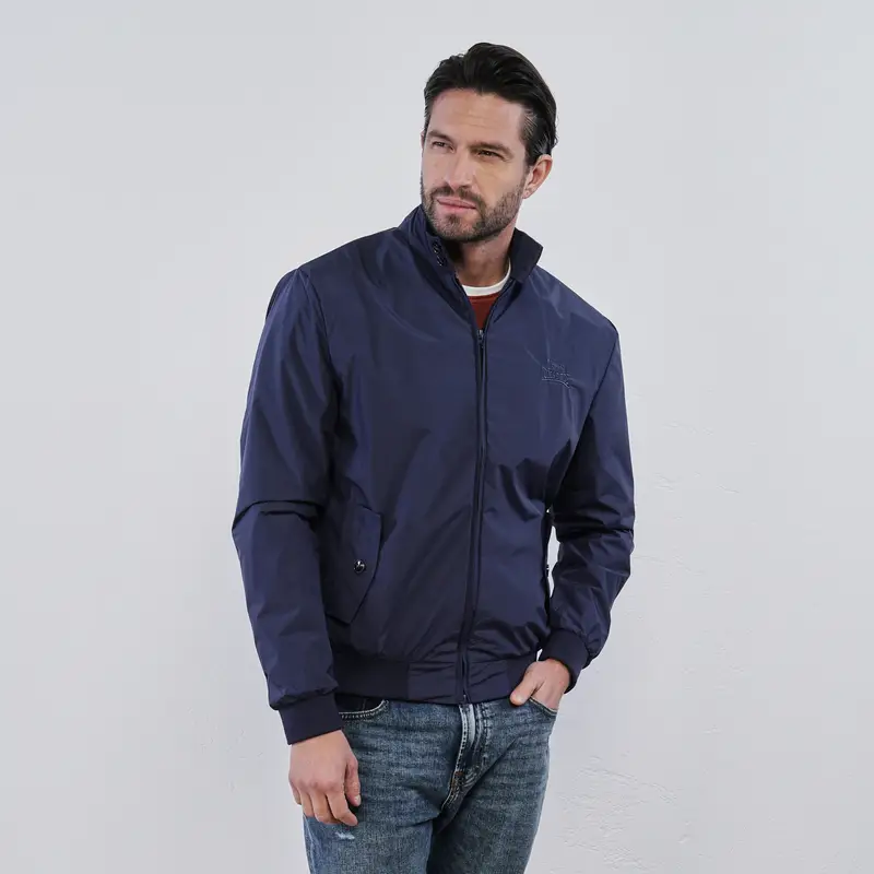 LONSDALE Giacca blu da uomo con zip e tasche