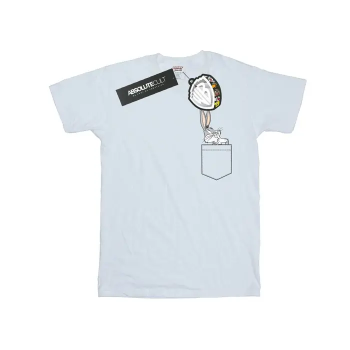 T-shirt da uomo con finta tasca Bugs Bunny S bianco